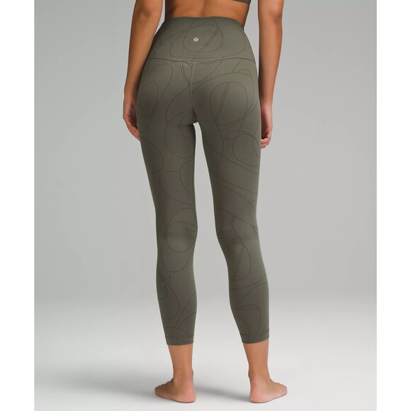 lululemon Align™ High-Rise Pant 25" Size 6 Scripted Yogo Army Green/Dark Olive - Picture 3 of 9